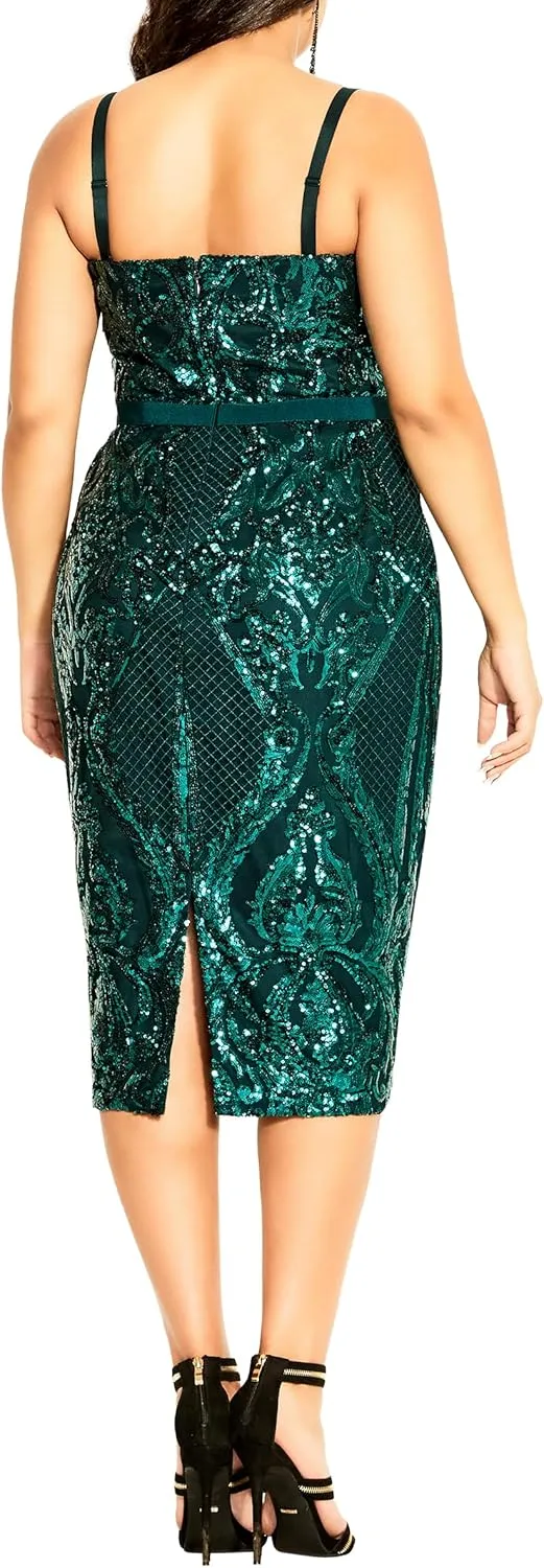 City Chic Women's Plus Size Dress Sequin Sofia Ff