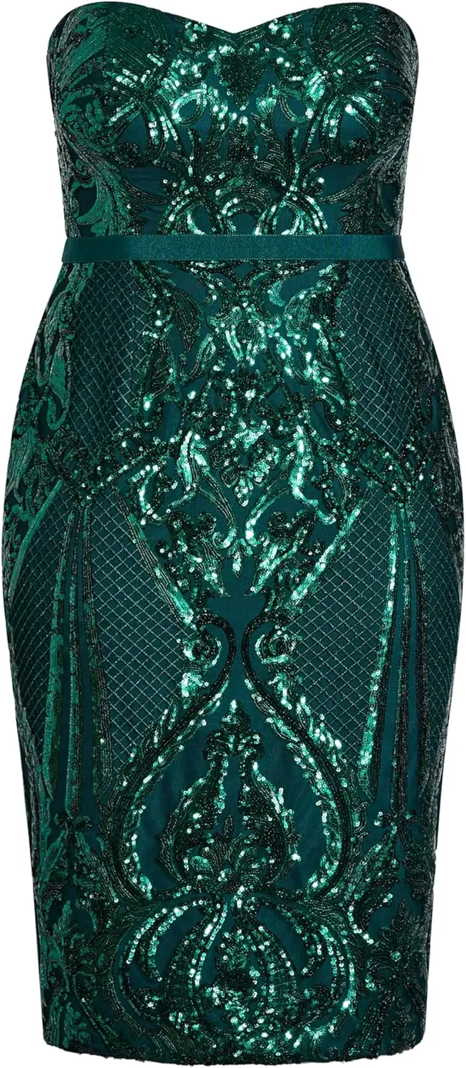 City Chic Women's Plus Size Dress Sequin Sofia Ff