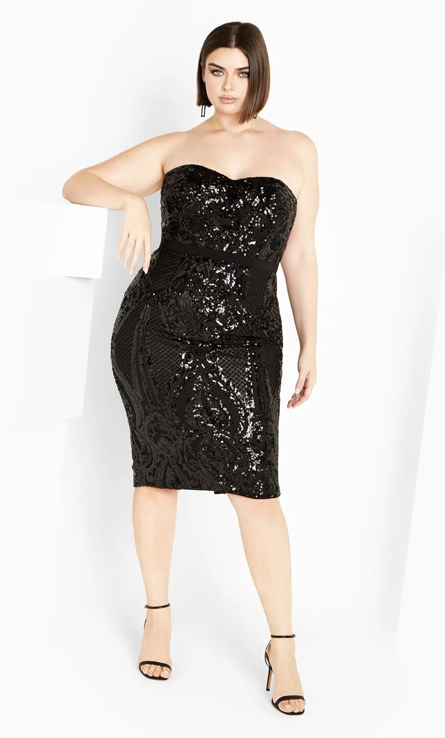 City Chic Women's Plus Size Dress Sequin Sofia Ff