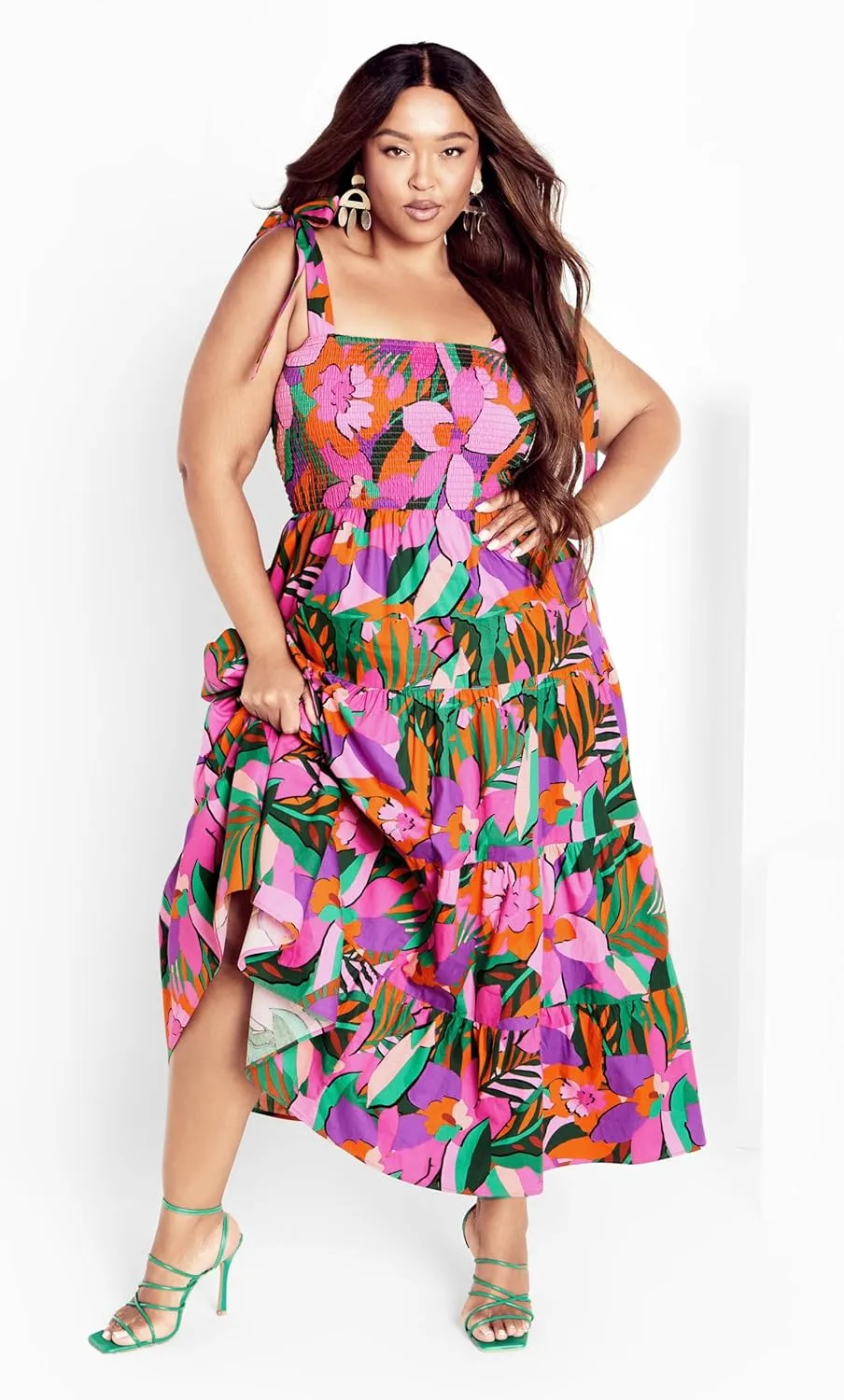 City Chic Women's Plus Size Sicilia Print Maxi Dress