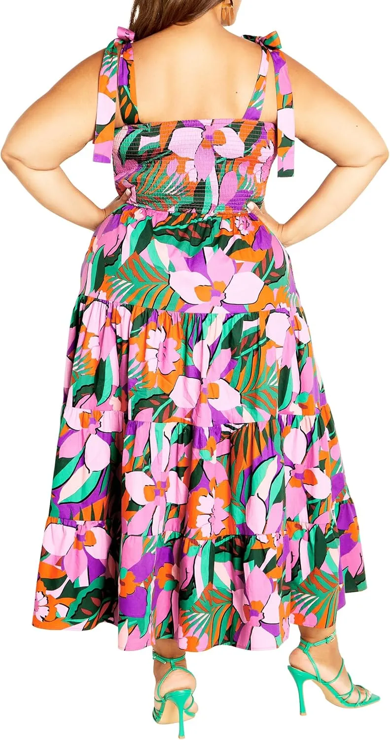 City Chic Women's Plus Size Sicilia Print Maxi Dress