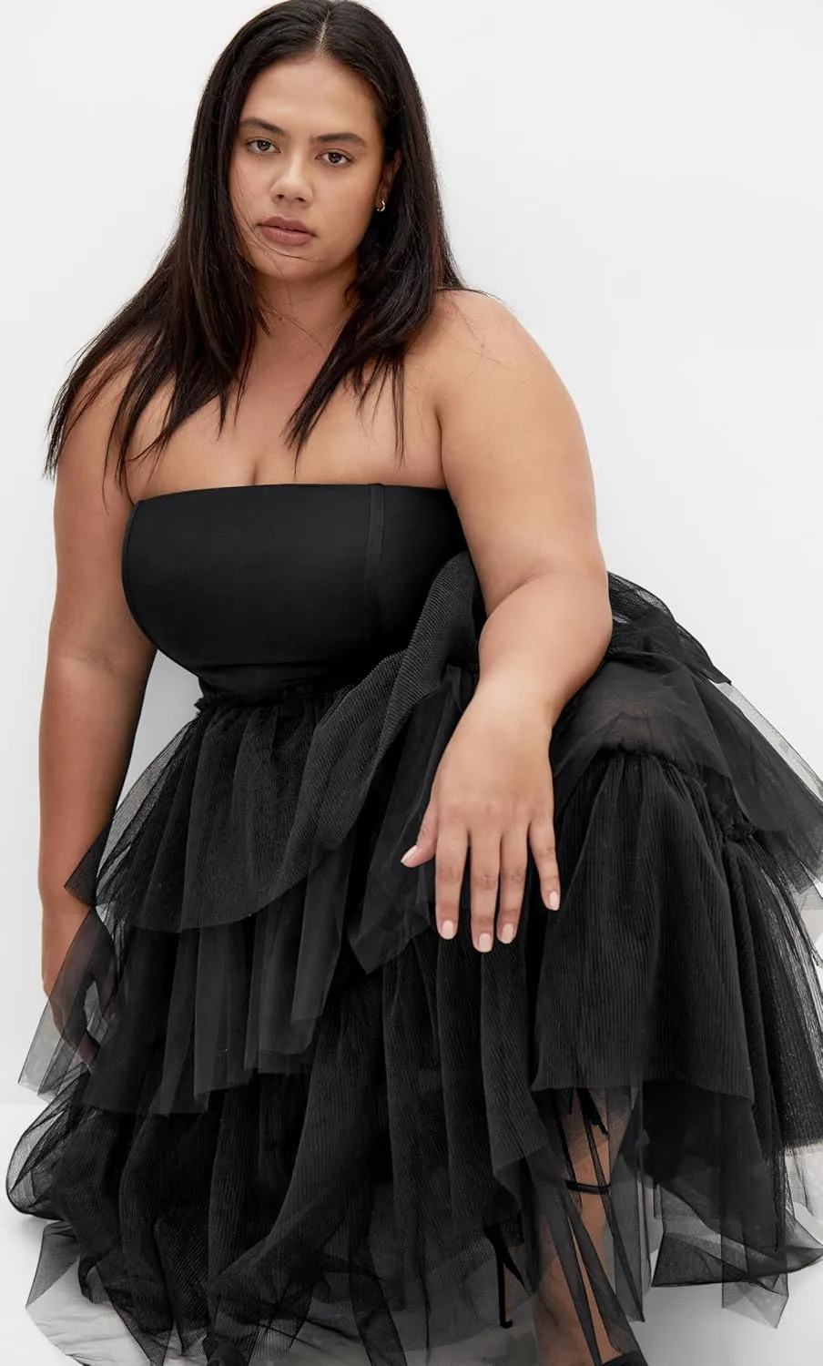 City Chic Women's Plus Size Tulle Sweetheart Maxi Dress