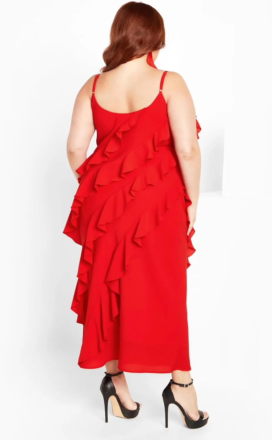 City Chic Women's Plus Size Waverly Dress, Fiery Red