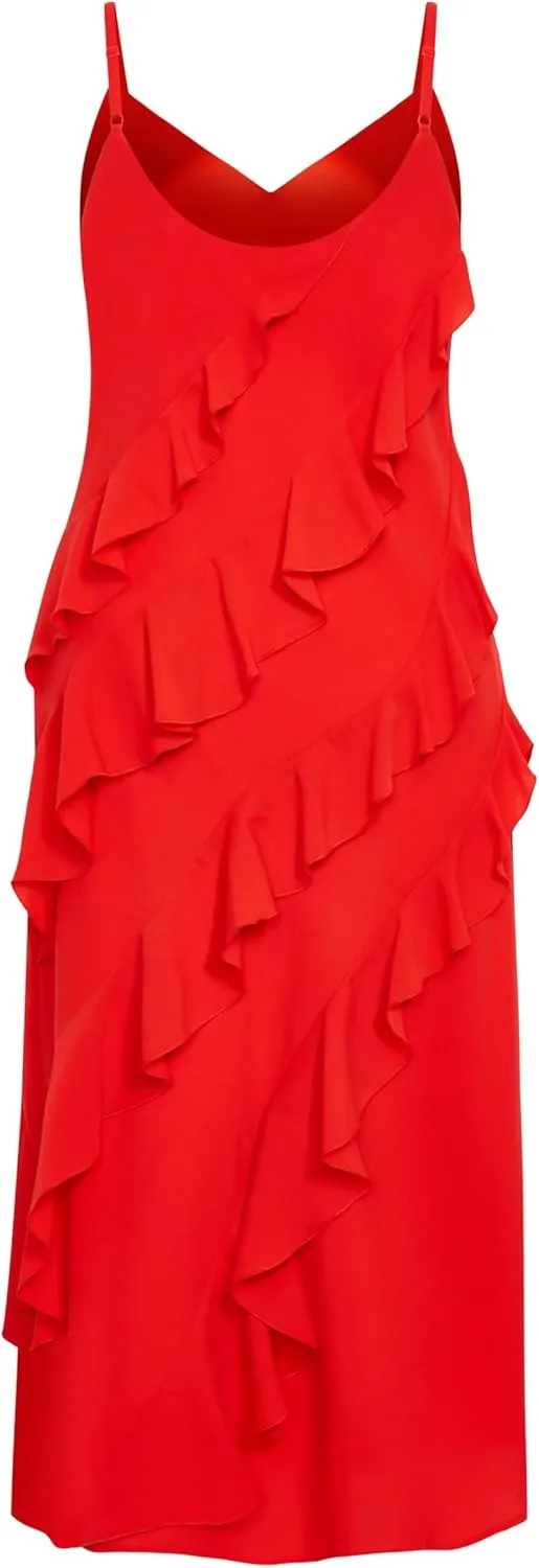 City Chic Women's Plus Size Waverly Dress, Fiery Red