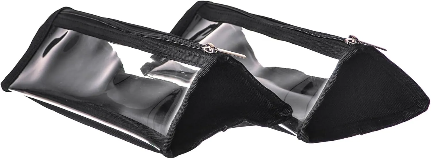 Clear Toiletry Shaving Bag 2 Pack Black Transparent Vinyl Brush Bag See Multi-Functional Travel Storage Bags for Business Trips and Daily Use Lightweight Foldable Travel Packing Organizer