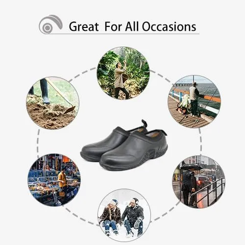 CNSBOR Men's Waterproof Garden Shoes, Ankle Shoes, Outdoor Boots, Rain Boots Men, Work Shoes for Gardening Camping and Yard Work, Breathable