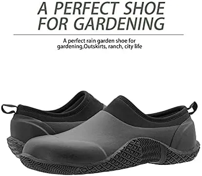 CNSBOR Men's Waterproof Garden Shoes, Ankle Shoes, Outdoor Boots, Rain Boots Men, Work Shoes for Gardening Camping and Yard Work, Breathable