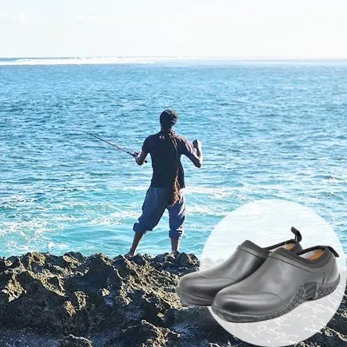 CNSBOR Men's Waterproof Garden Shoes, Ankle Shoes, Outdoor Boots, Rain Boots Men, Work Shoes for Gardening Camping and Yard Work, Breathable