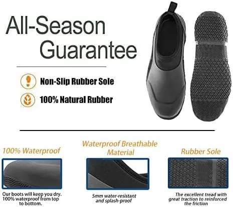 CNSBOR Men's Waterproof Garden Shoes, Ankle Shoes, Outdoor Boots, Rain Boots Men, Work Shoes for Gardening Camping and Yard Work, Breathable