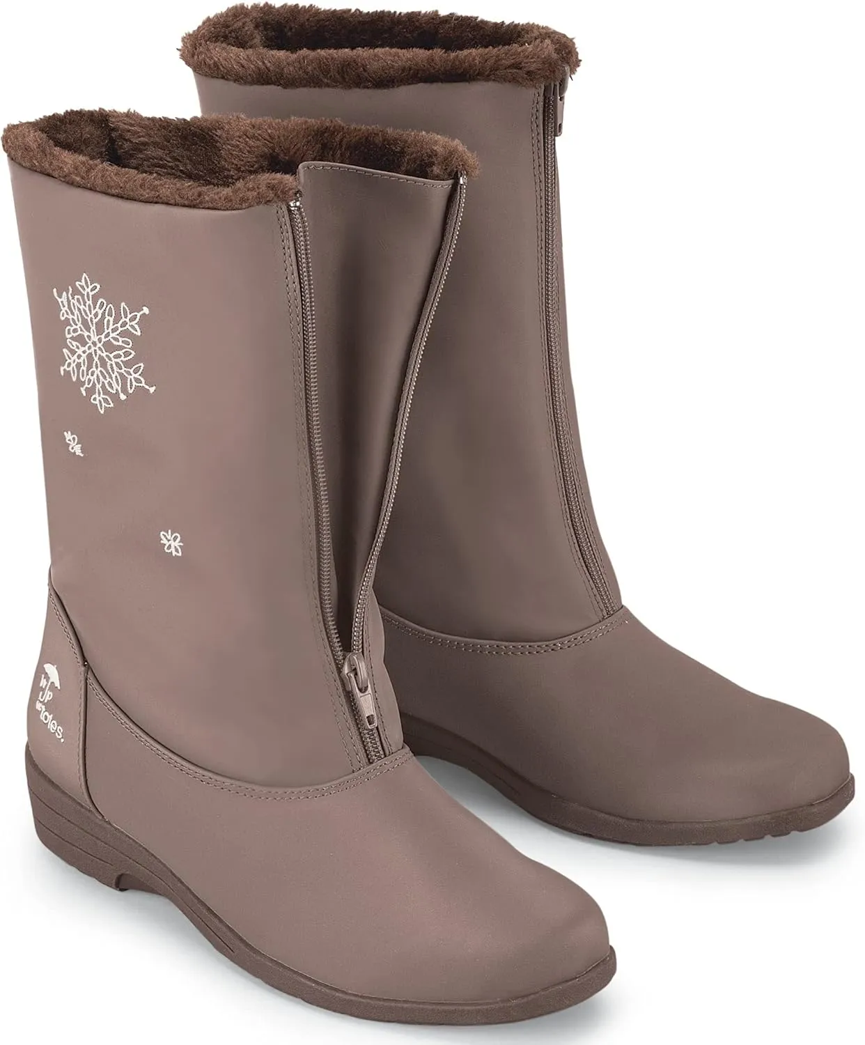Collections Etc Totes Snowflake Wide Width Winter Boots with Zip Front