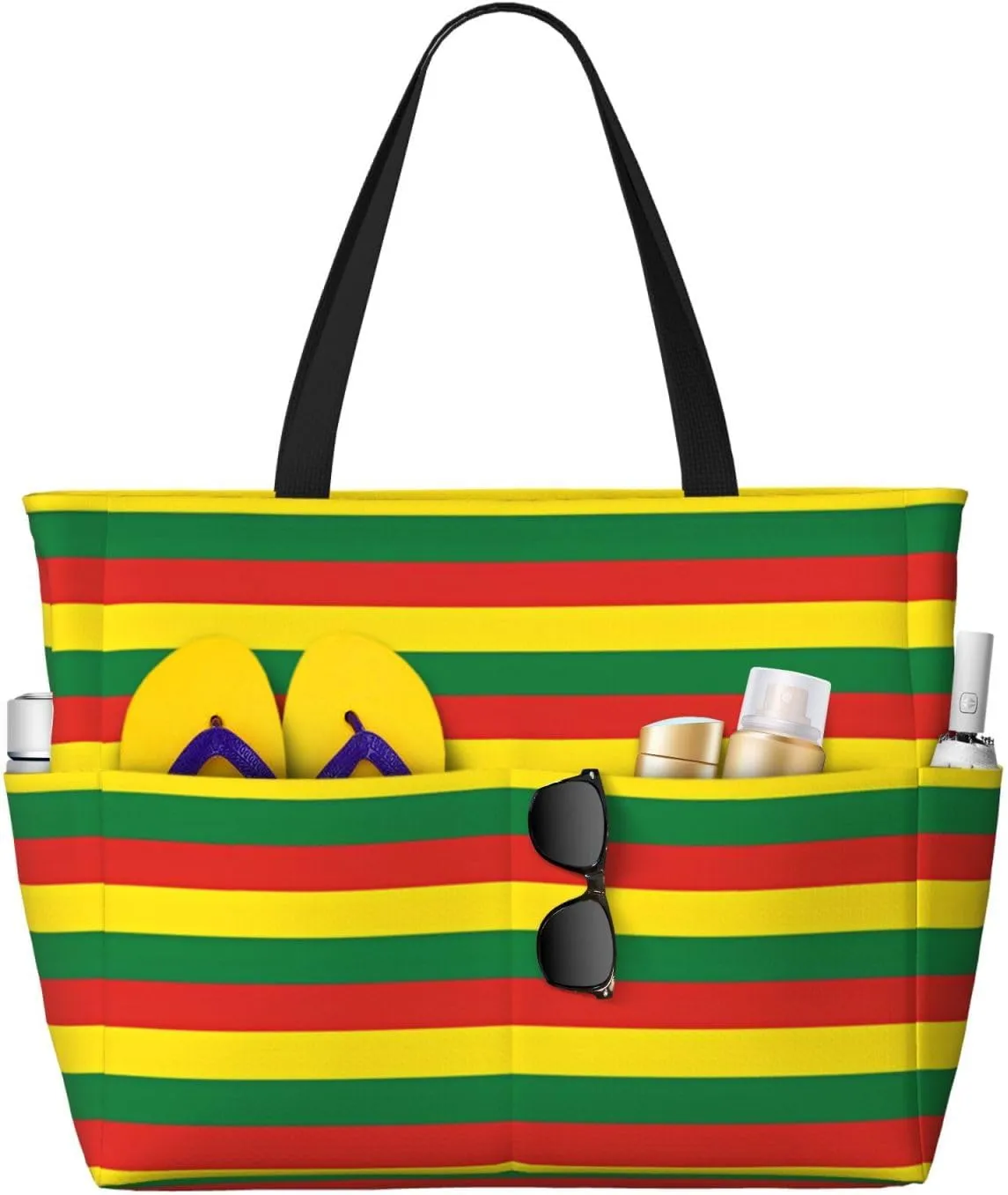 Colombia American Flag Women Large Beach Bag Travel Weekender Foldable Tote Bag for Pool Beach Vacation Gym