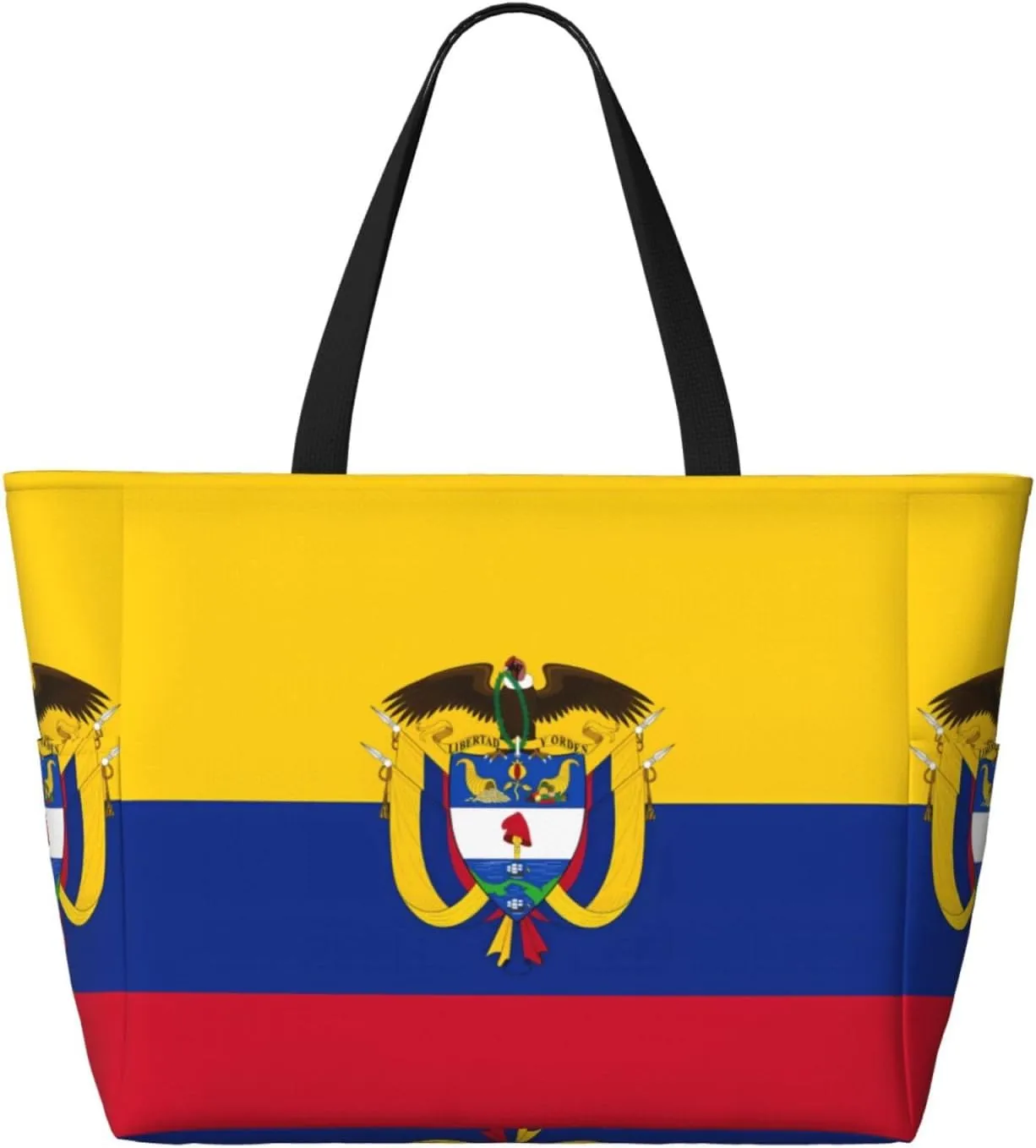 Colombia American Flag Women Large Beach Bag Travel Weekender Foldable Tote Bag for Pool Beach Vacation Gym