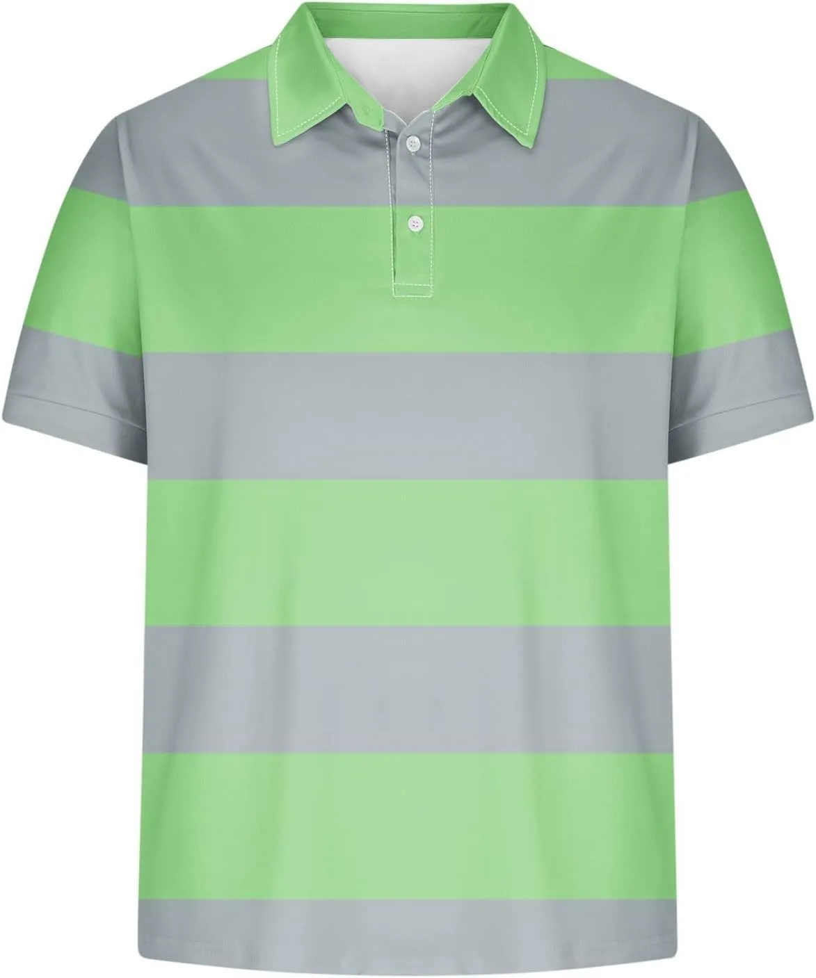 Color Block Golf Shirts for Men Short Sleeve Regular Fit Moisture Wicking Performance Casual Striped Mens Polo Shirts