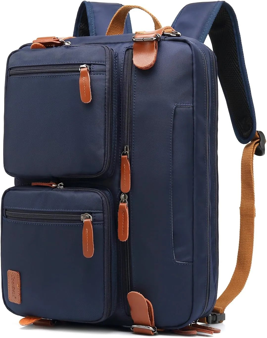 Convertible Backpack Messenger Bag Shoulder Bag Laptop Case Handbag Business Briefcase Multi-Functional Travel Rucksack Fits 17.3 Inch Laptop for Men/Women (Blue)