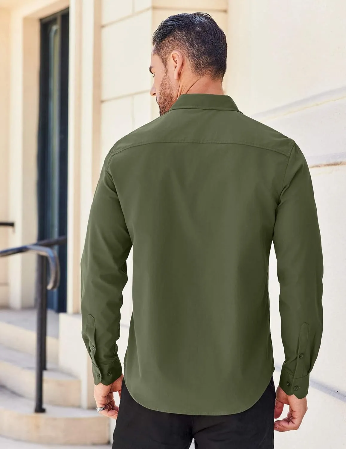 COOFANDY Men's Long Sleeve Casual Button Down Shirts Untucked Shirts for Men Regular Fit Dress Shirt