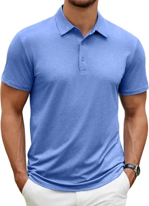 COOFANDY Men's Polo Shirt Golf Dry Fit Performance Short Sleeve Moisture Wicking Athletic Polo Collared Tennis T-Shirt