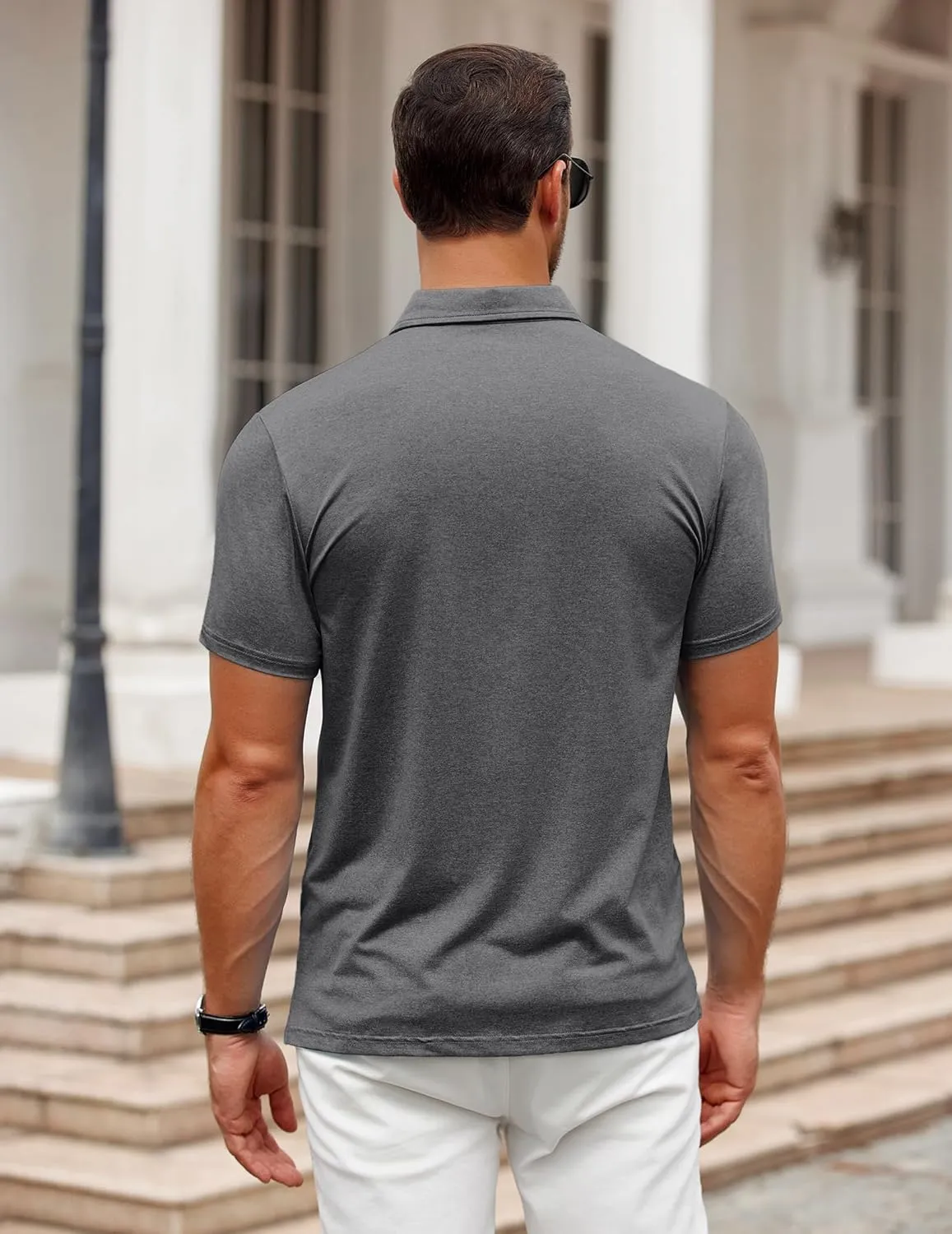 COOFANDY Men's Polo Shirt Golf Dry Fit Performance Short Sleeve Moisture Wicking Athletic Polo Collared Tennis T-Shirt