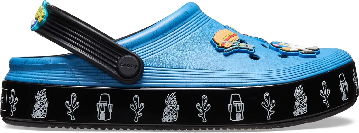 Crocs Unisex-Child Spongebob Squarepants Off Court Clogs (Little Big Kid) Multi ClgK Black