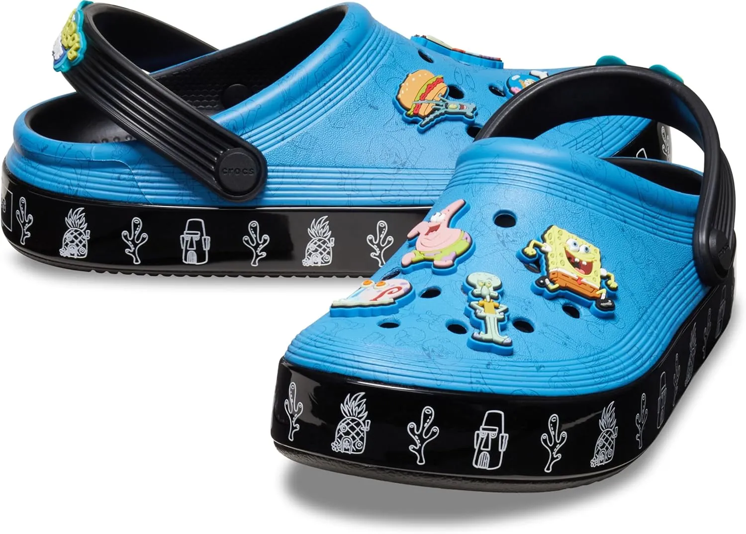 Crocs Unisex-Child Spongebob Squarepants Off Court Clogs (Little Big Kid) Multi ClgK Black