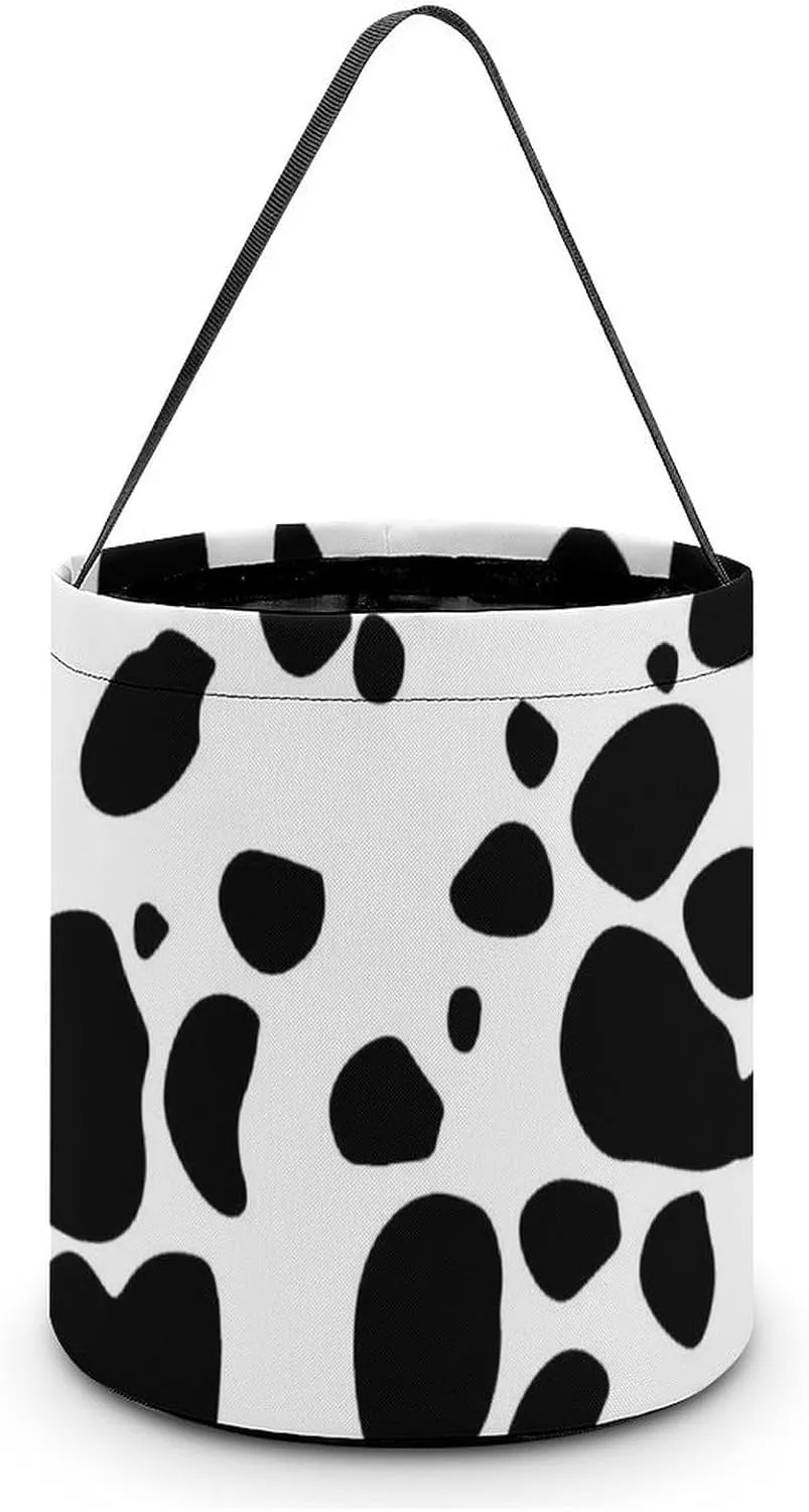 Dalmatian Dog Skin Funny Easter Egg Bags Trick-o-r-Treat Tote Bag Reusable Bucket Storage Basket Handbag Party Novelty