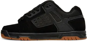 DC Men's Stag Low Top Skate Shoe, Black/Gum, 12