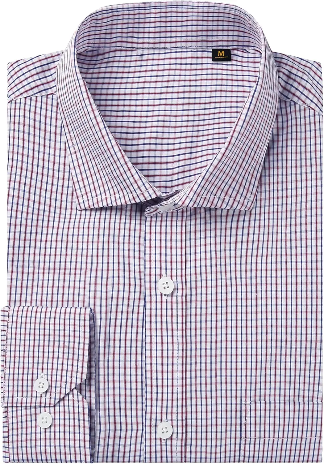 DEMEANOR Men's Button Down Shirts Plaid Dress Shirts Wrinkle Free Business Casual Long Sleeve Regular Fit Shirt