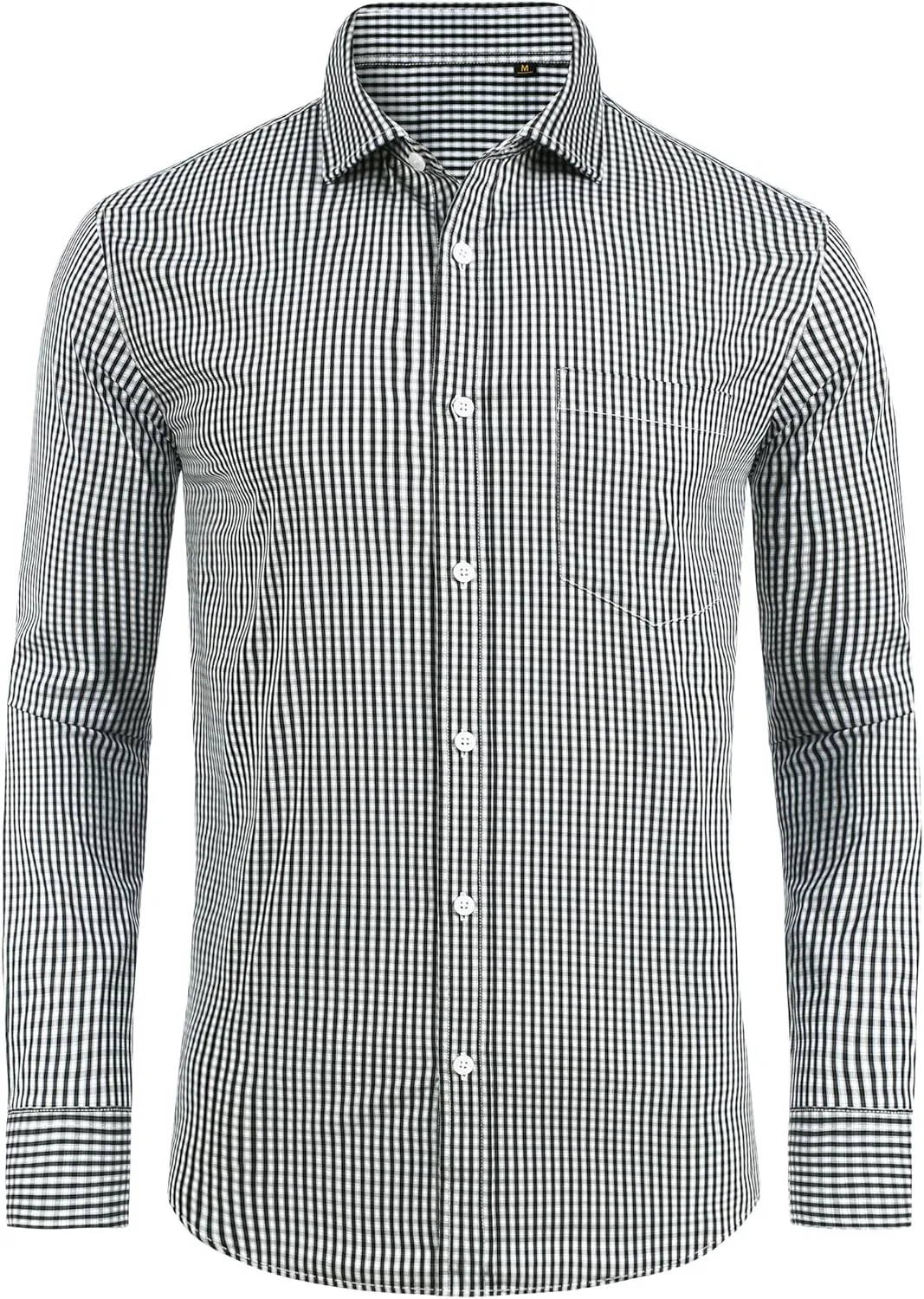 DEMEANOR Men's Button Down Shirts Plaid Dress Shirts Wrinkle Free Business Casual Long Sleeve Regular Fit Shirt