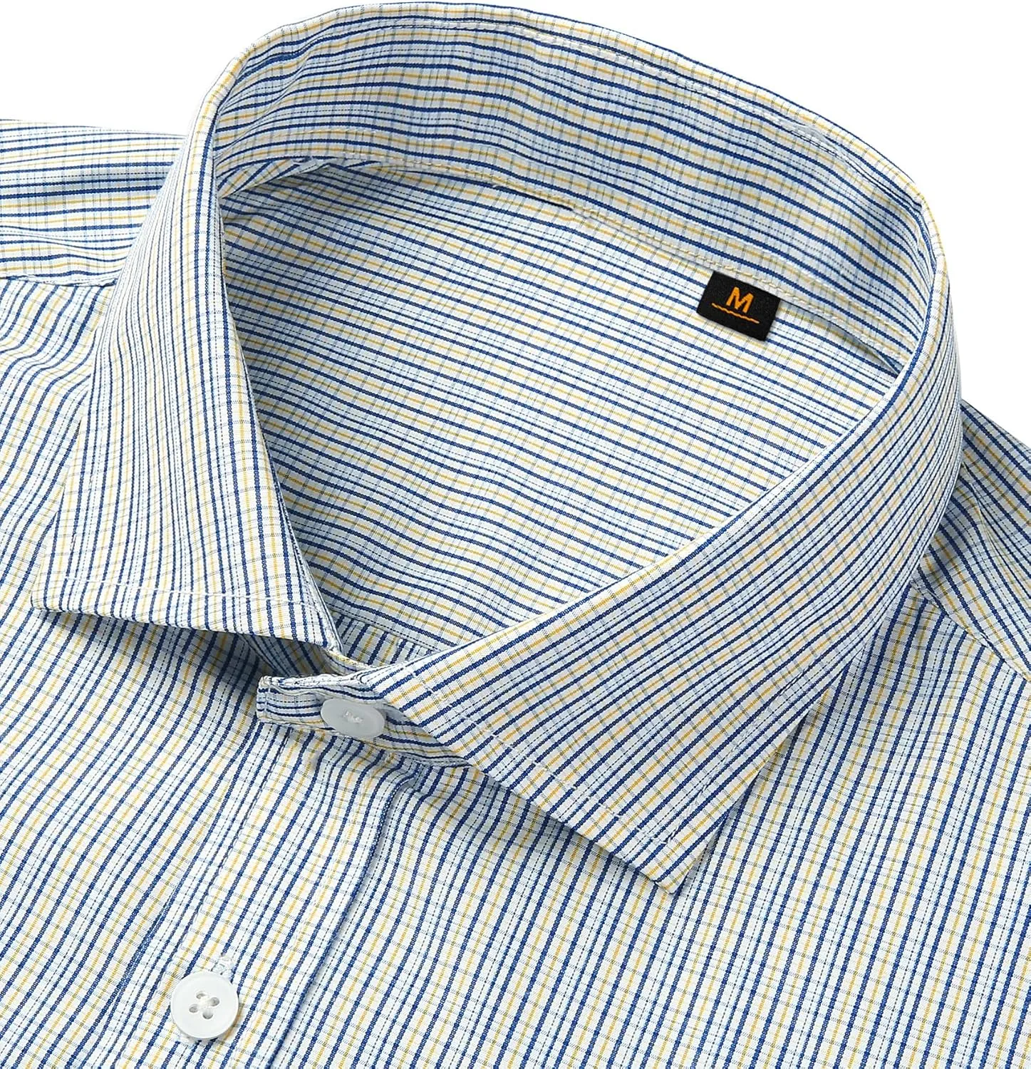 DEMEANOR Men's Button Down Shirts Plaid Dress Shirts Wrinkle Free Business Casual Long Sleeve Regular Fit Shirt