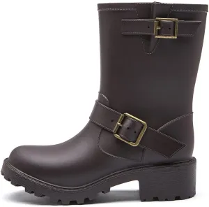 DKSUKO Womens Rain Boots with Elastic Adjust Waterproof -7 Colors-Motorcycle Boots for Girls