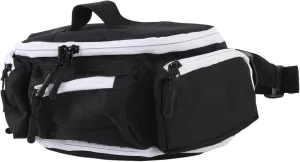 Fanny Pack Waist Pack, Waist Bag Hiking Travel Essentials for Women Men Belt Bag, Partition Storage Adjustable Belt Waist Pack for Hiking Running Travel Cycling (Black and White)