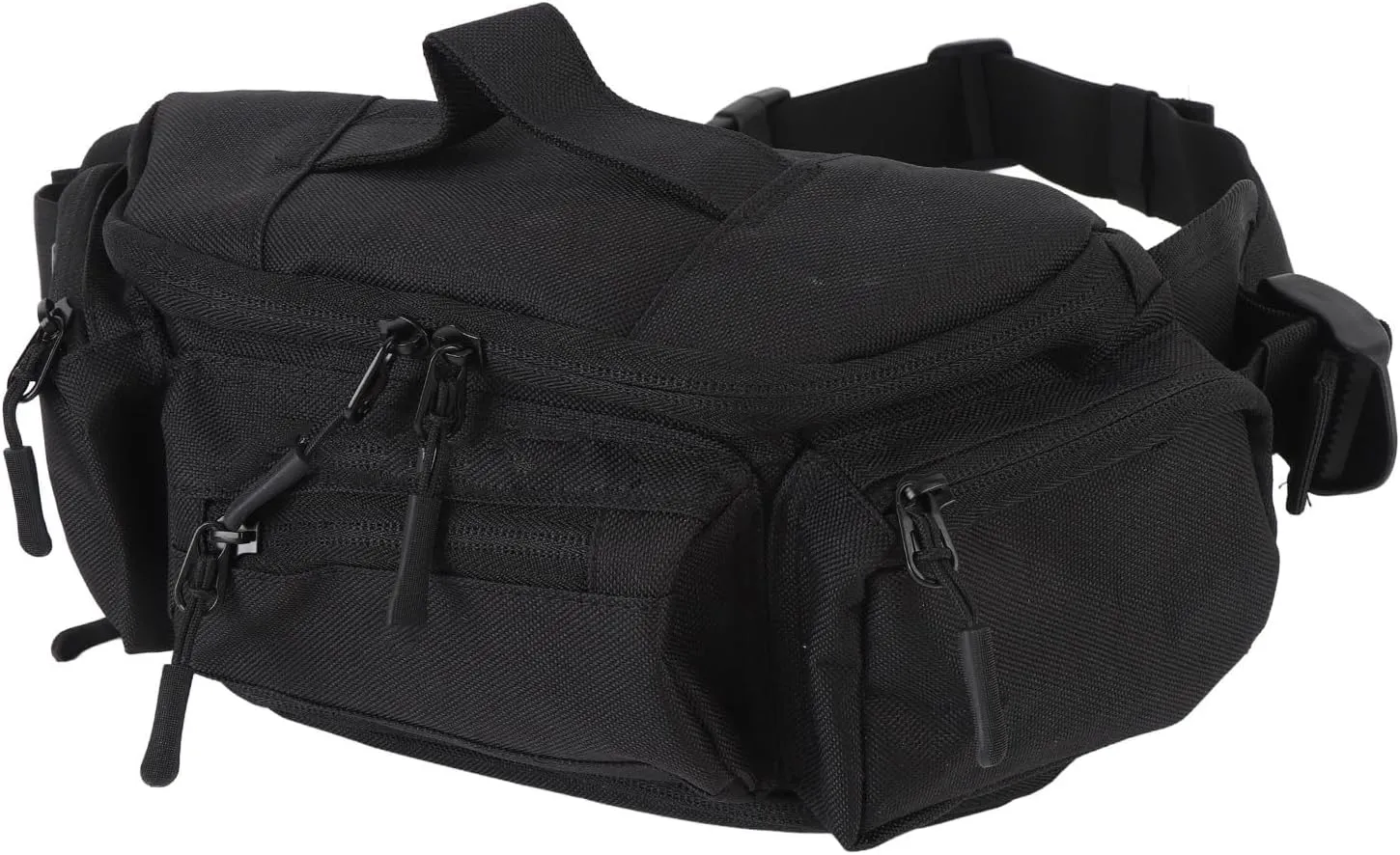 Fanny Pack Waist Pack, Waist Bag Hiking Travel Essentials for Women Men Belt Bag, Partition Storage Adjustable Belt Waist Pack for Hiking Running Travel Cycling (Black)