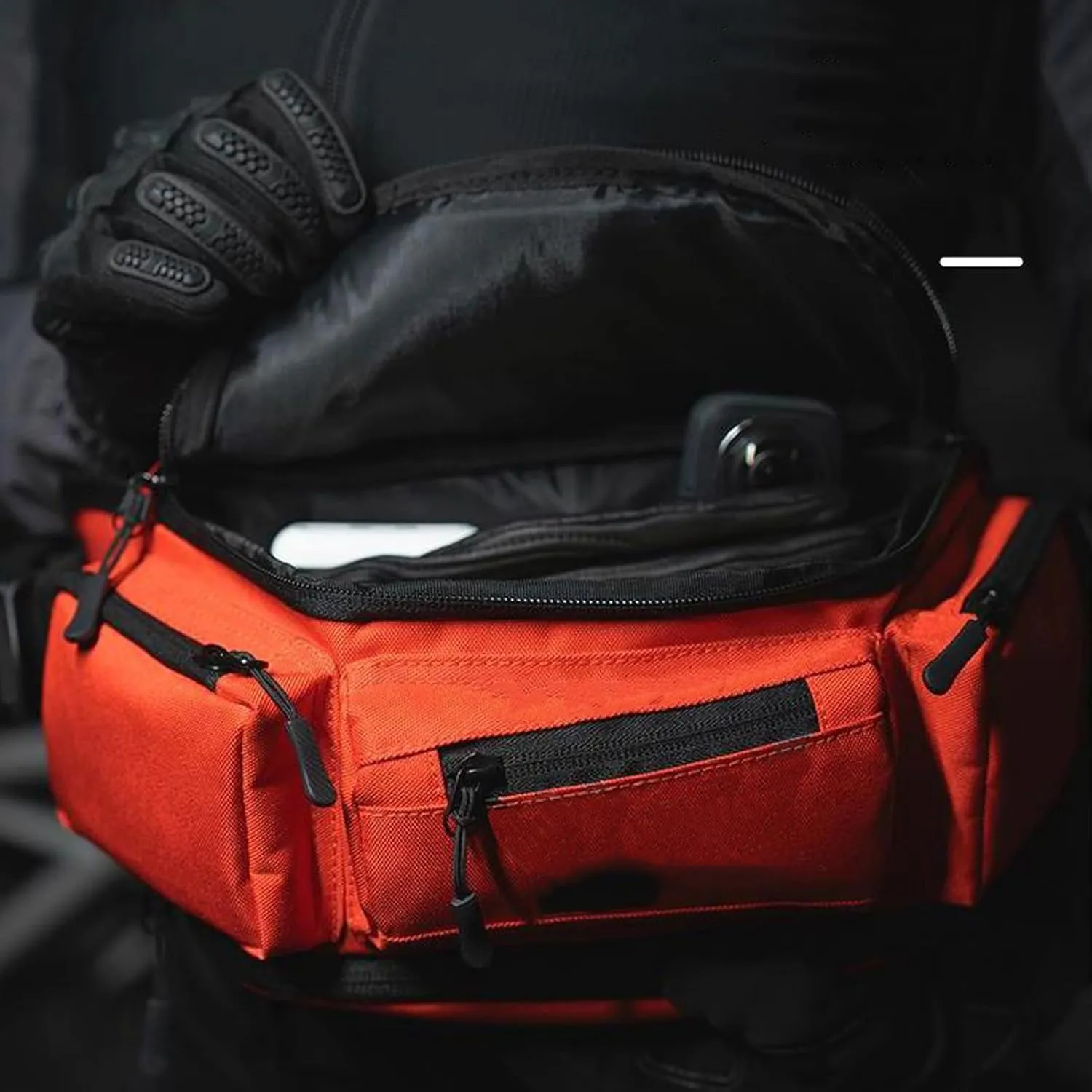 Fanny Pack Waist Pack, Waist Bag Hiking Travel Essentials for Women Men Belt Bag, Partition Storage Adjustable Belt Waist Pack for Hiking Running Travel Cycling (Orange)