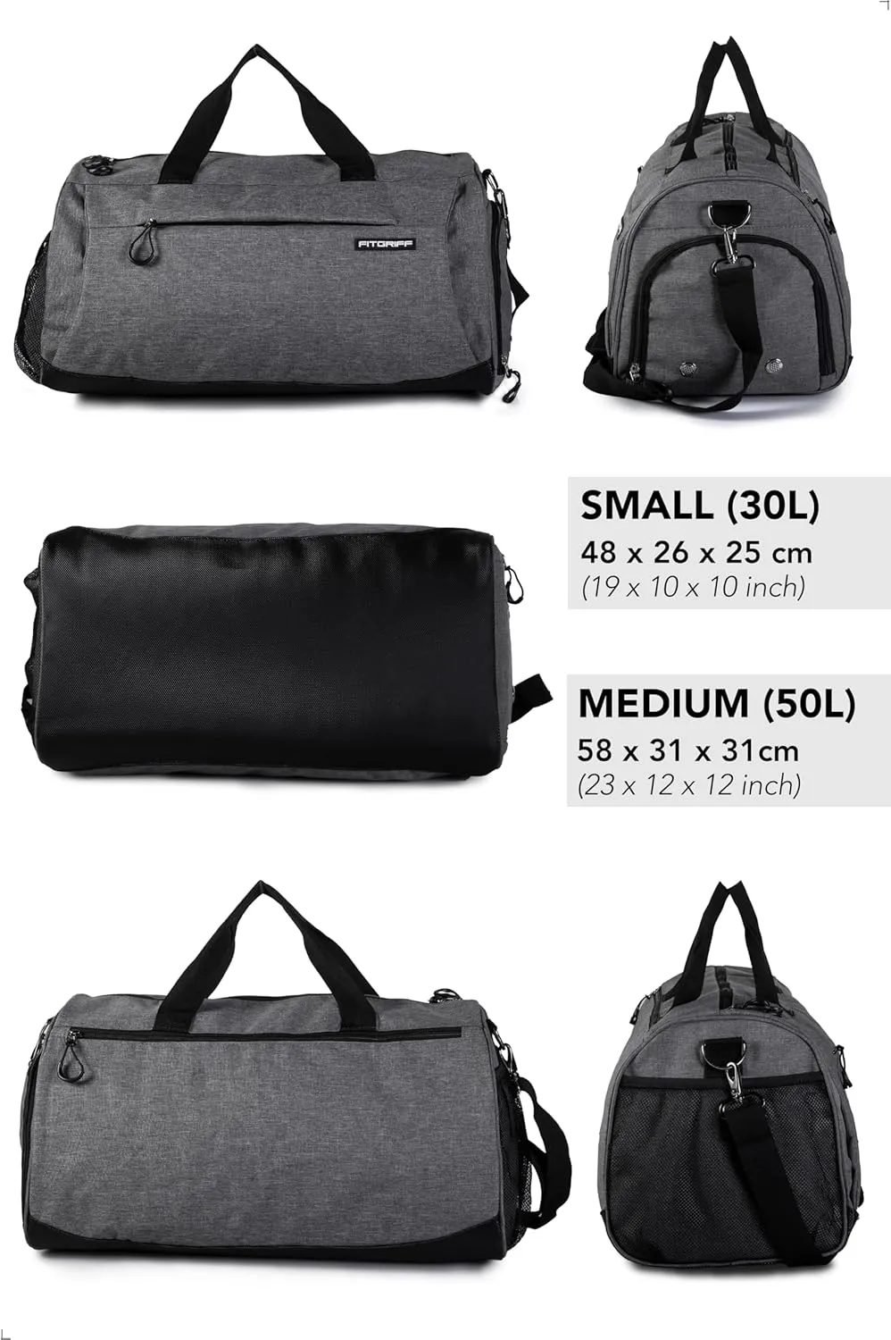 Fitgriff Gym Bag for Men & Women with Shoe & Wet Compartment - Duffle Bag for Travel, Sports, Fitness & Workout