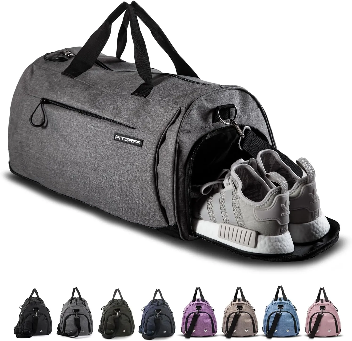 Fitgriff Gym Bag for Men & Women with Shoe & Wet Compartment - Duffle Bag for Travel, Sports, Fitness & Workout