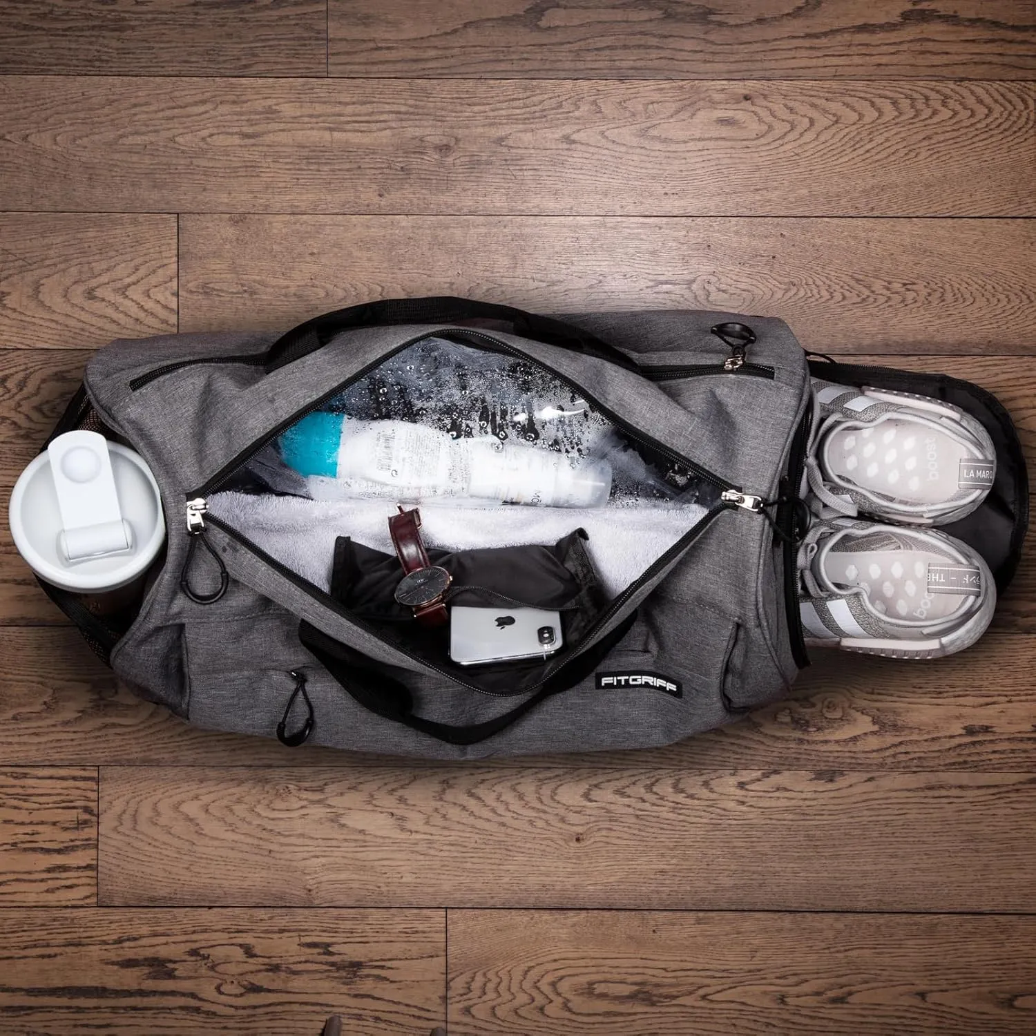 Fitgriff Gym Bag for Men & Women with Shoe & Wet Compartment - Duffle Bag for Travel, Sports, Fitness & Workout