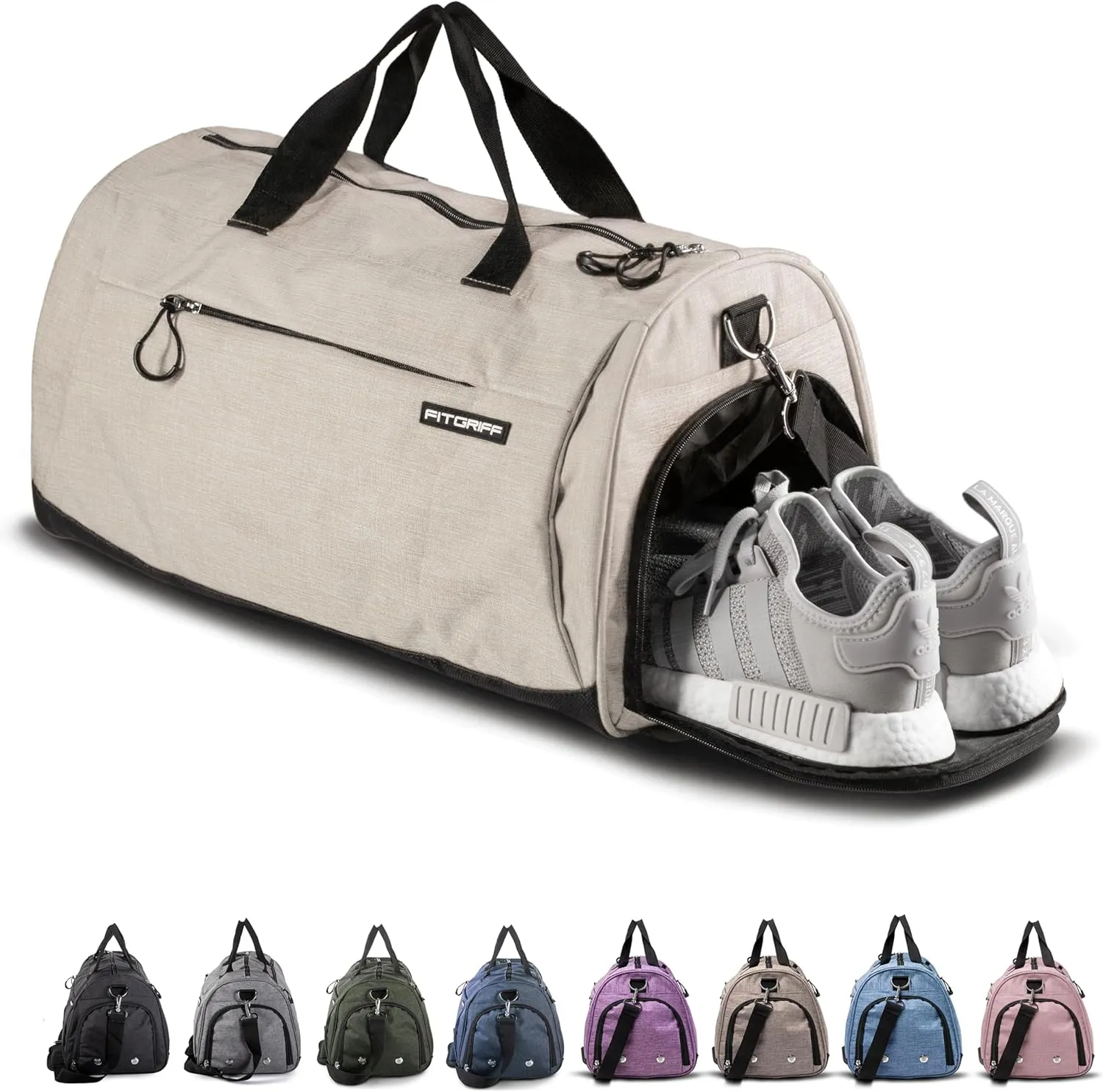 Fitgriff Gym Bag for Men & Women with Shoe & Wet Compartment - Duffle Bag for Travel, Sports, Fitness & Workout