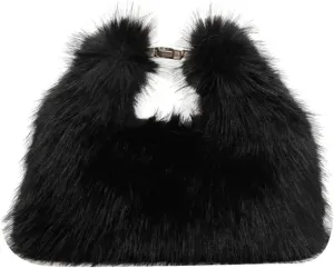 Fluffy Tote Bag for Women, Small Winter Soft Fuzzy Purse, Cute Faux Fur Bag, Plush Shoulder Bag Hobo Bag Handbag