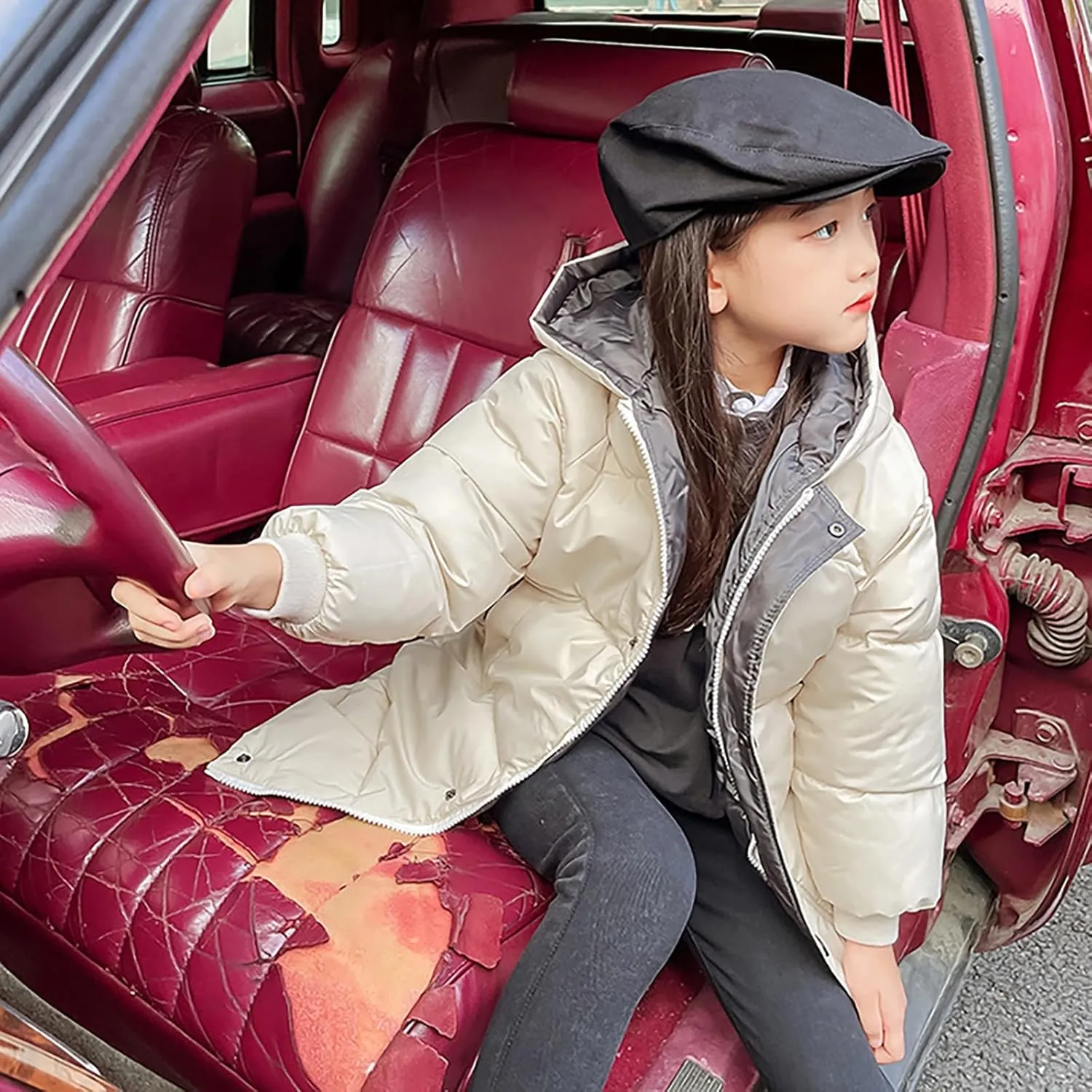 Girls Coats Size 6/7 Children's Down Padded Jacket Long Cotton Padded Jacket Baby Children's Winter Coat for Youth Girls