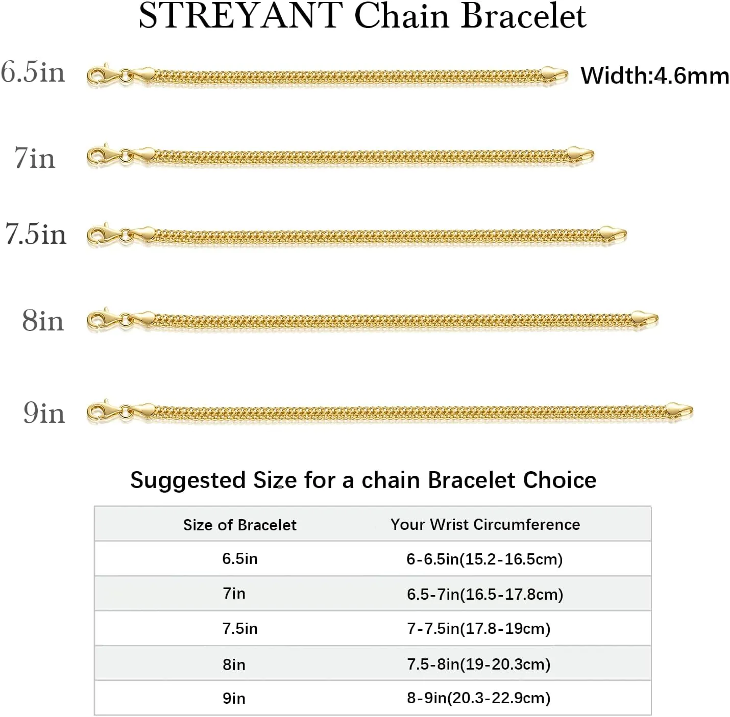 Gold Bracelets for Women Non Tarnish Gold Bracelets for Men Classical Mesh Chain Bracelet Jewelry Presents for Women (6.5/7/7.5/8/9 in)