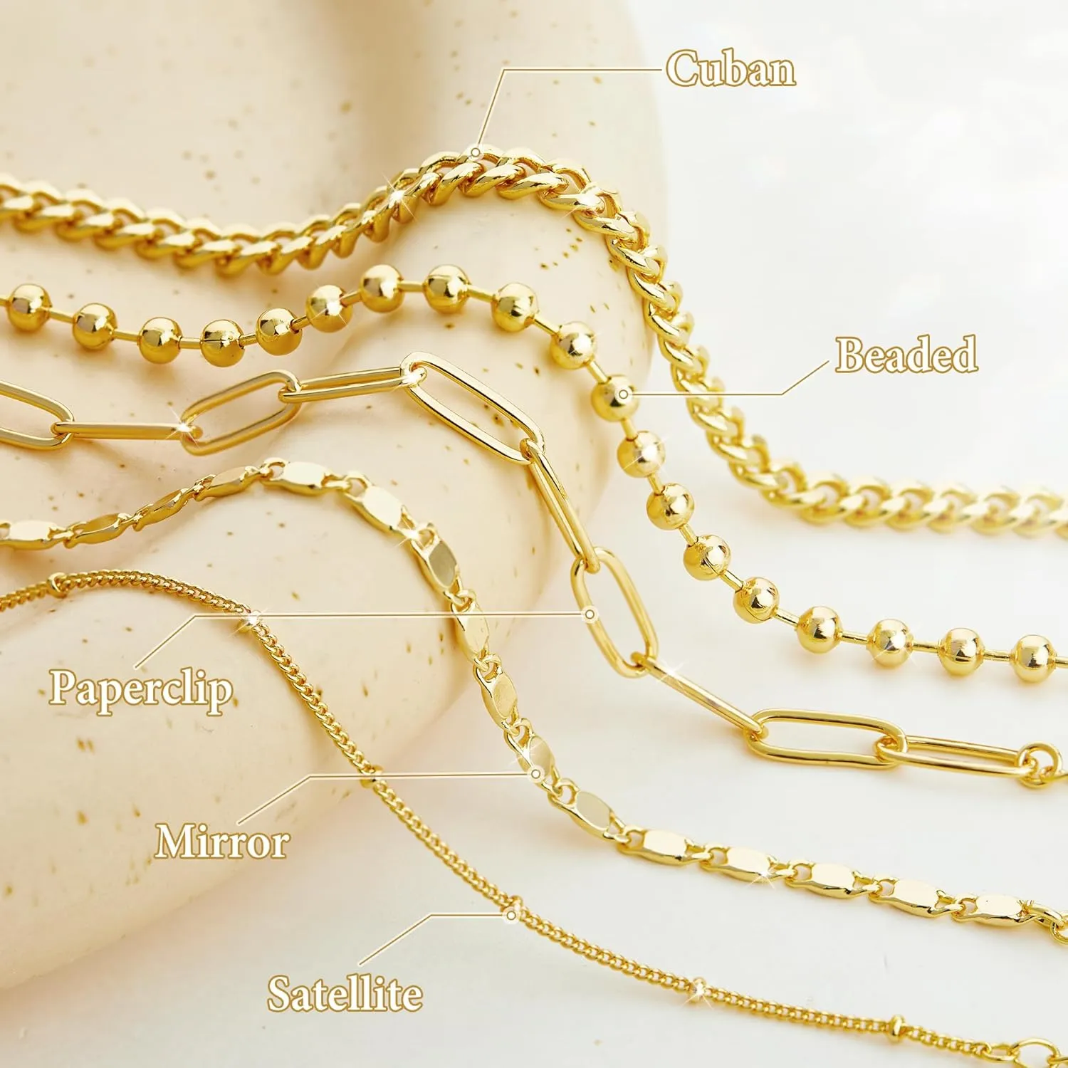 Gold Bracelets for Women,Dainty Bracelets Set for Women Trendy, Gold Bracelets Stack With Beaded, Cuban, Paperclip, Heart, Snake, Rope, Pearl, Cross, Hand Chain, Silver Jewelry Gifts for Women Christmas