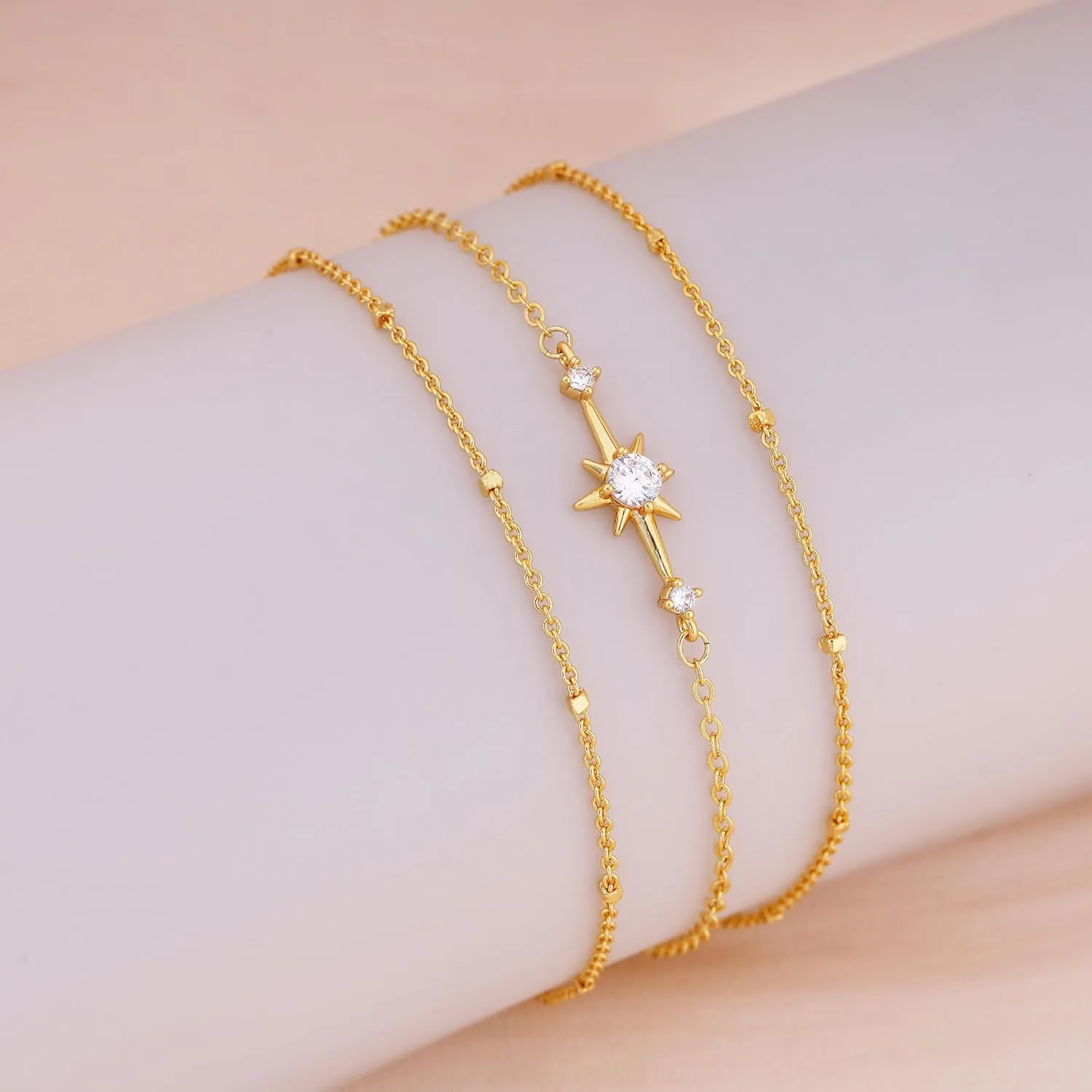 Gold Bracelets for Women,Dainty Gold Bracelet Stack 14K Gold Plated Pearl Bracelet Set Cute Tennis Bracelet Stackable Chain Bracelets for Women Waterproof Pearl Bead Bracelet Womens Jewelry