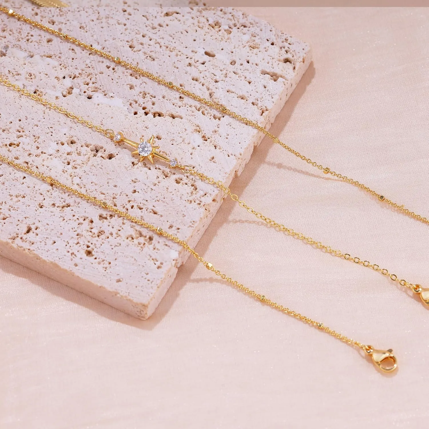Gold Bracelets for Women,Dainty Gold Bracelet Stack 14K Gold Plated Pearl Bracelet Set Cute Tennis Bracelet Stackable Chain Bracelets for Women Waterproof Pearl Bead Bracelet Womens Jewelry