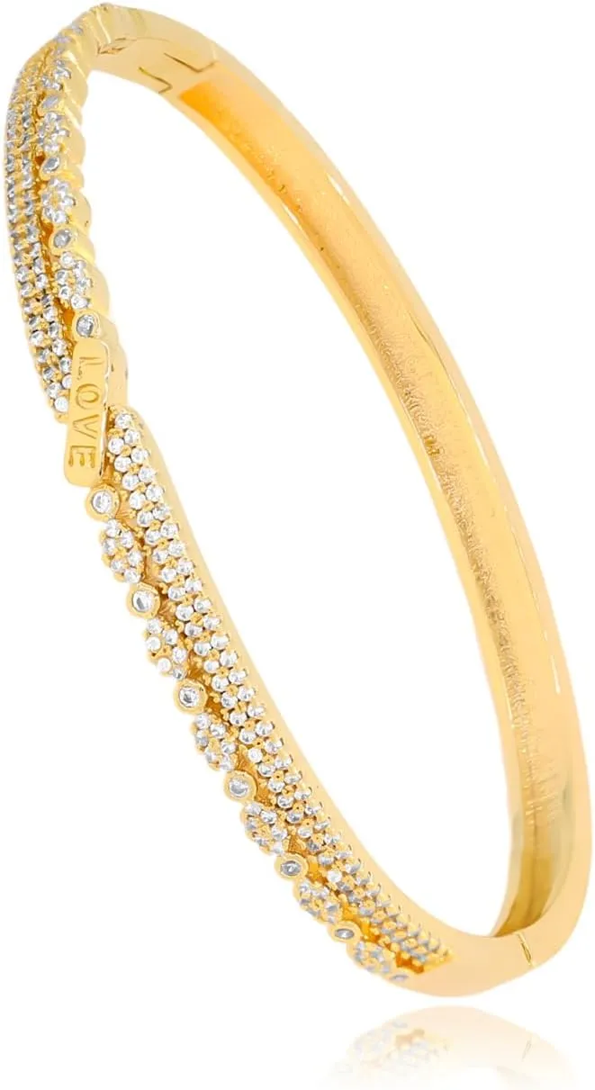 Gold Cubic Zirconia Bangle Bracelet for Women Personalized Dainty CZ Hinged Cuff Bracelet Fashion Bracelets Jewelry for Women Gift