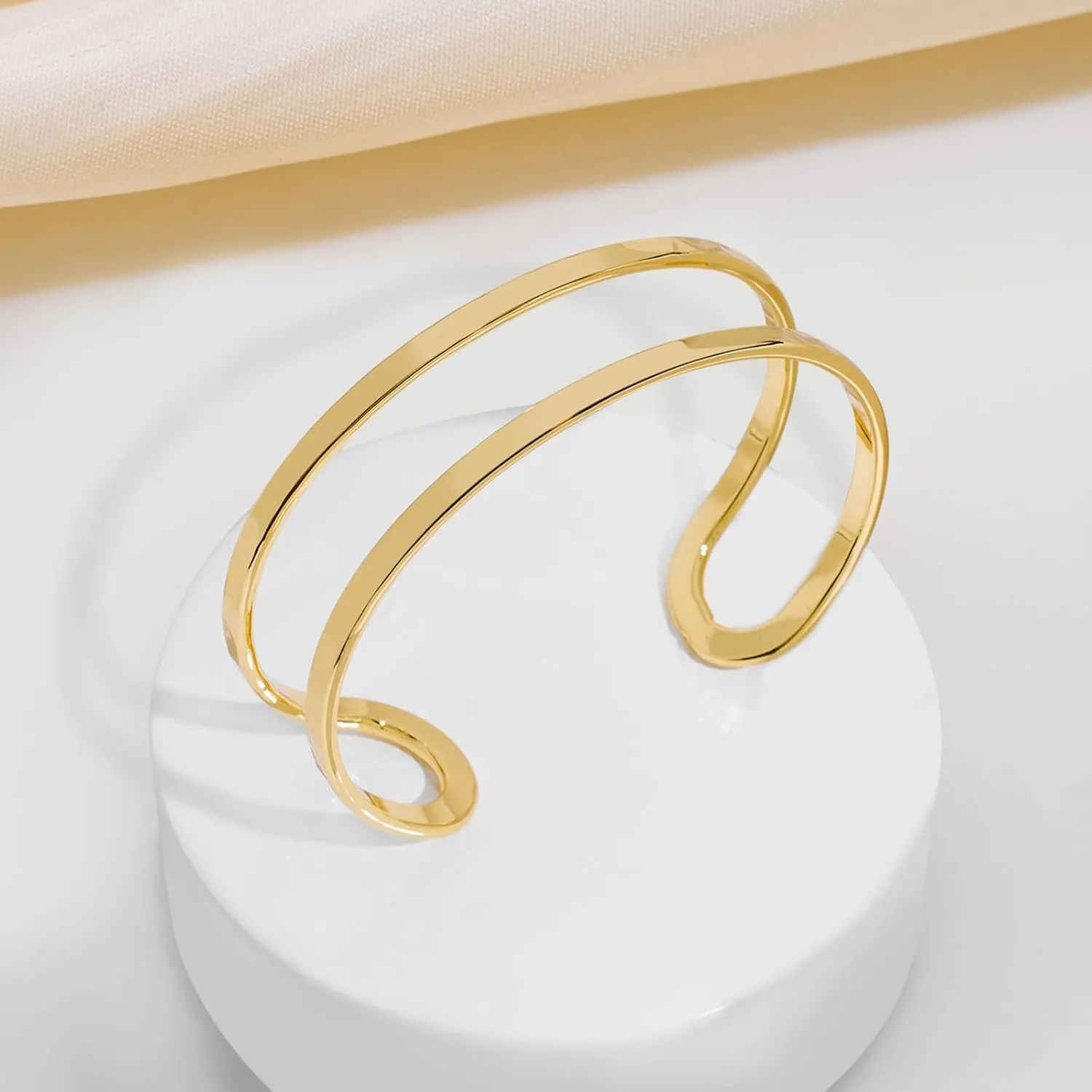 Gold Silver Cuff-Bracelets for Women Hollow Wide Open Bangle Bracelets