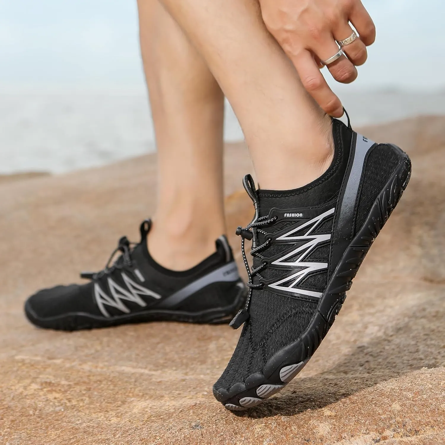 GUNIYIFS Walking Water Shoes Men Hike Barefoot Shoes Women Wide Toe Box Non-Slip Quick Dry Breathable Outdoor Athletic Footwear Beach