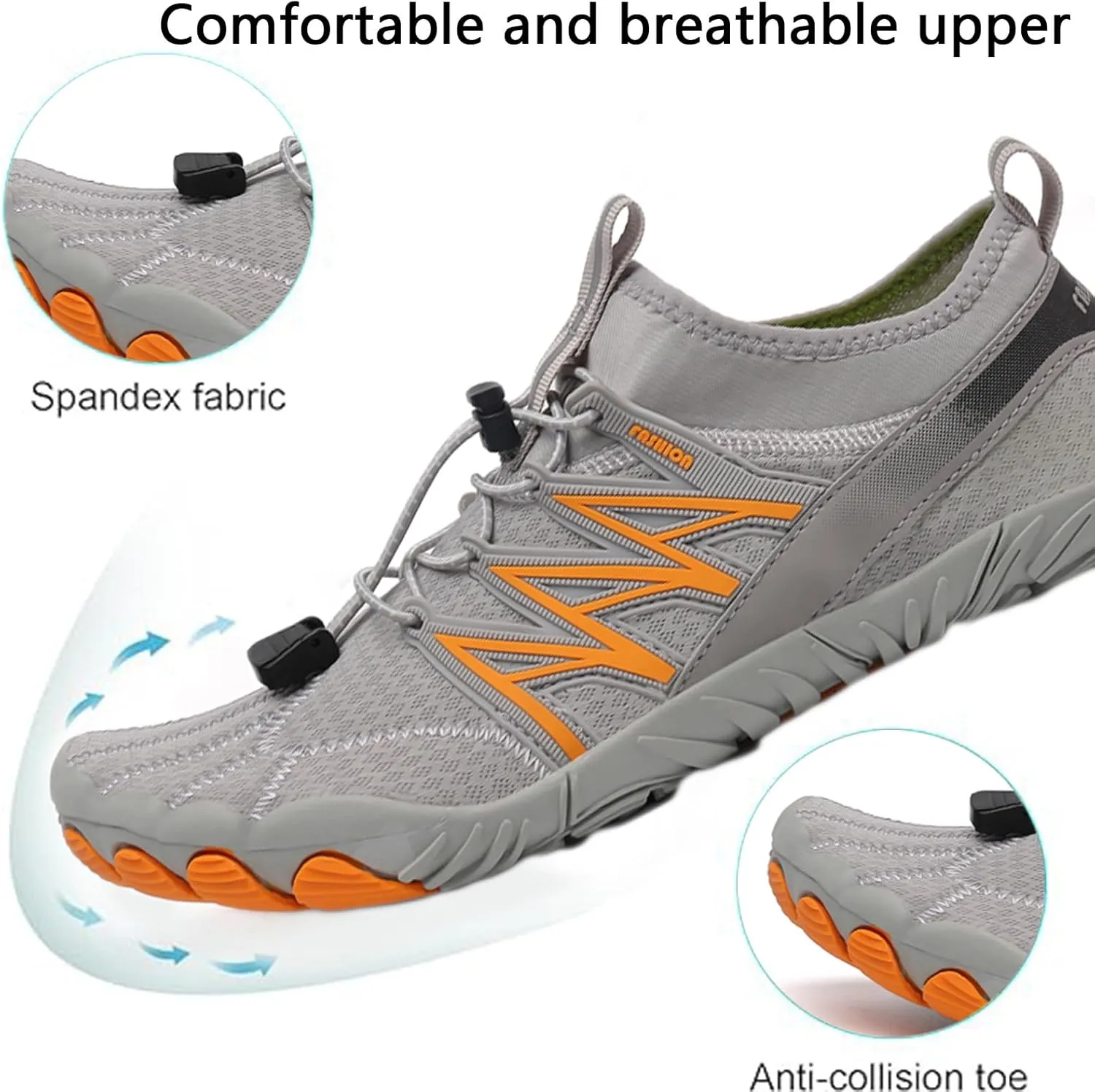 GUNIYIFS Walking Water Shoes Men Hike Barefoot Shoes Women Wide Toe Box Non-Slip Quick Dry Breathable Outdoor Athletic Footwear Beach