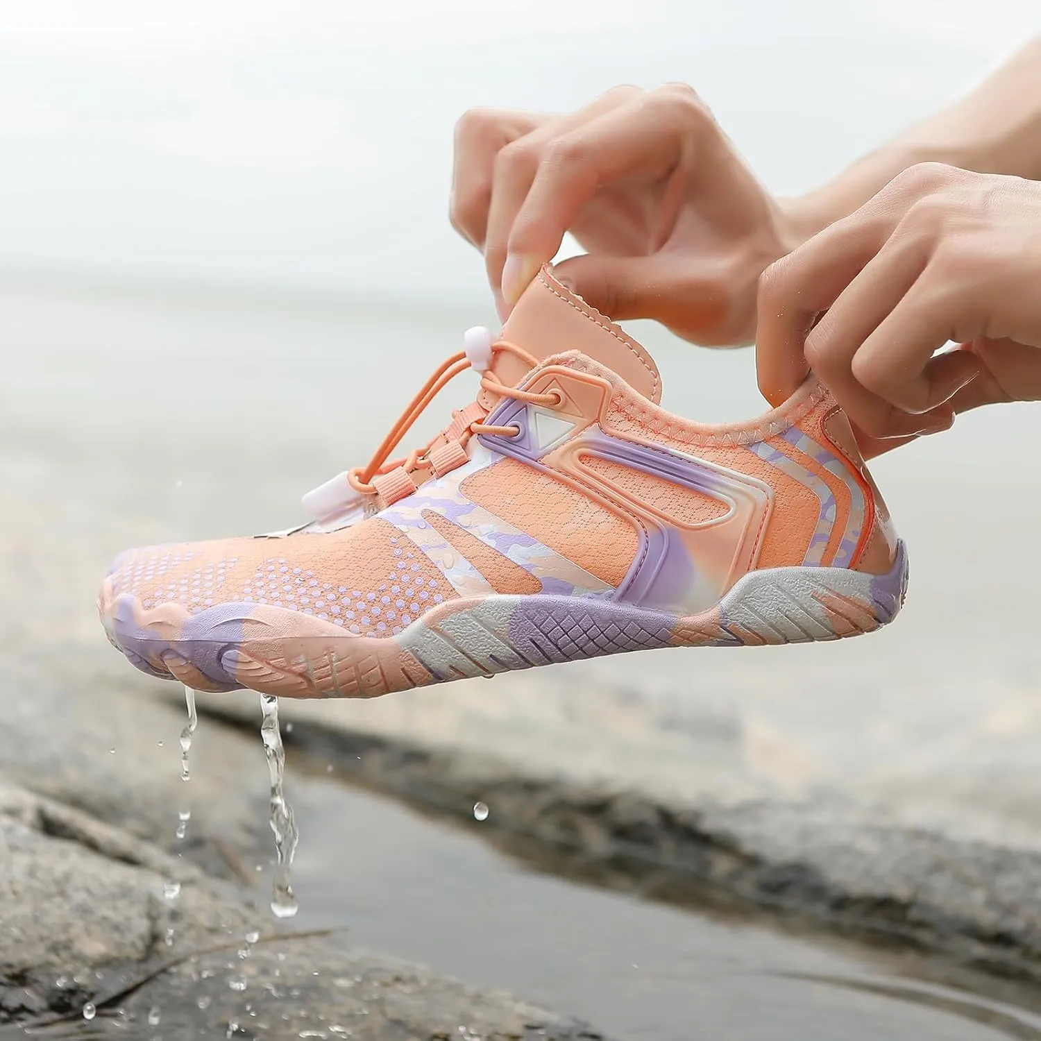 GUNIYIFS Water Shoes Men Women Adult Quick-Dry Aqua Sock Barefoot Shoes Non-Slip Hike Breathable Footwear Outdoor Athletic Beach