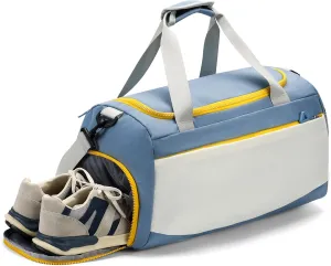 Gym Bag for Men & Women with Shoe & Wet Compartment - Duffle Bag for Travel, Sports, Fitness & Workout, Blue