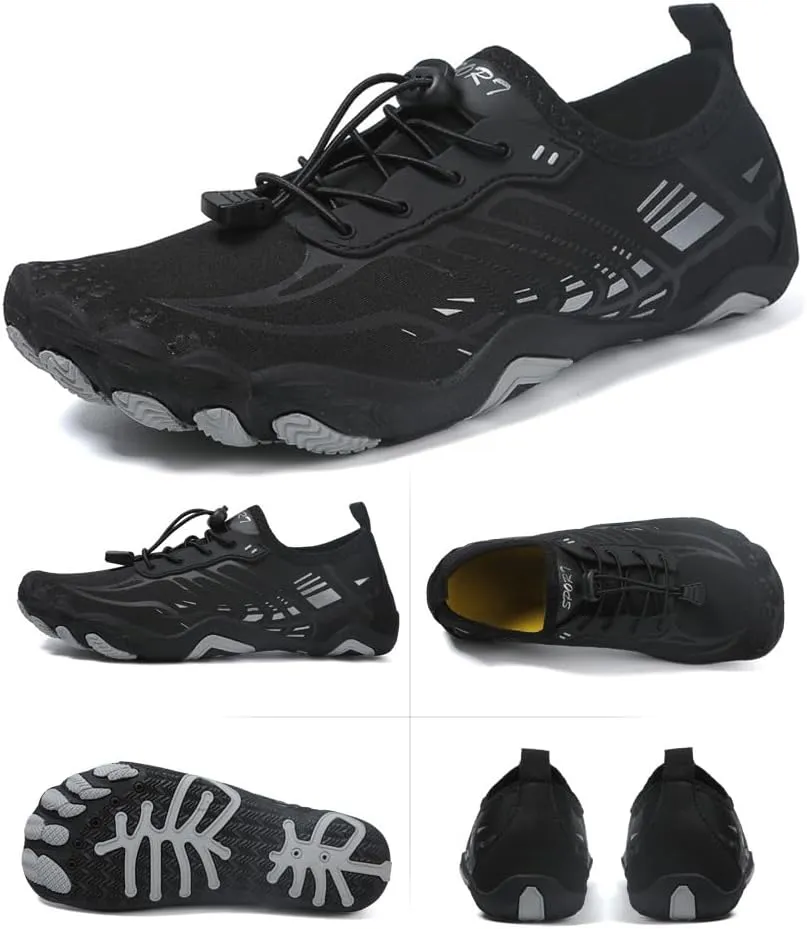 HiGropcore Water Shoes Men Women, Barefoot Wide Toe Box Beach Shoes, Quick Dry Breathable Swim Aqua Socks with Drainage