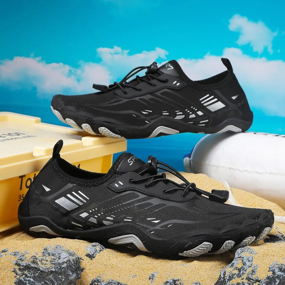 HiGropcore Water Shoes Men Women, Barefoot Wide Toe Box Beach Shoes, Quick Dry Breathable Swim Aqua Socks with Drainage
